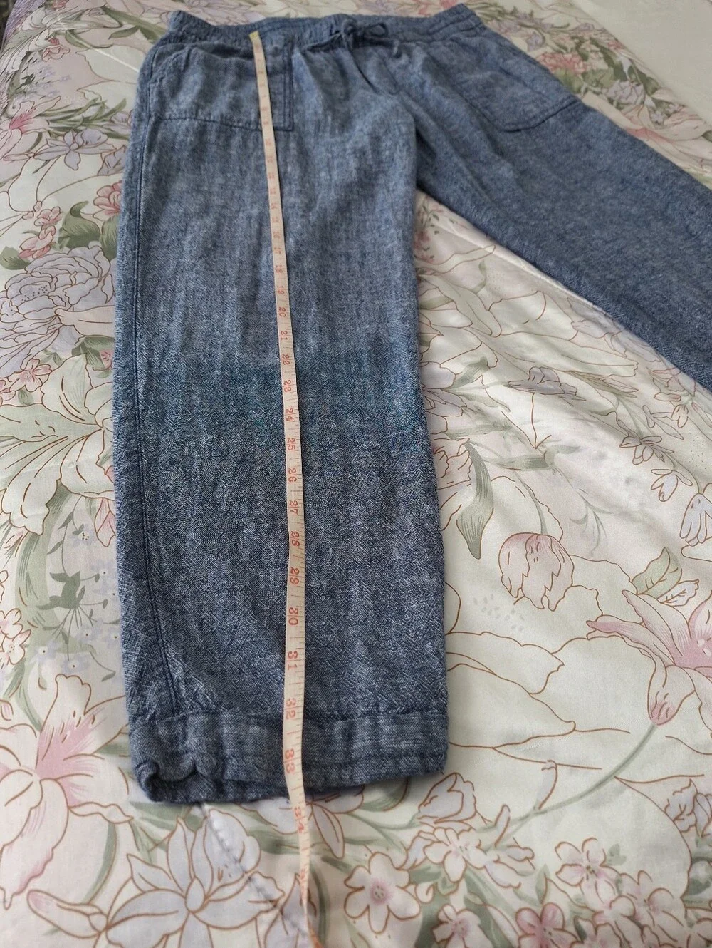 Old Navy M Linen Blend Pans Chambray Blue